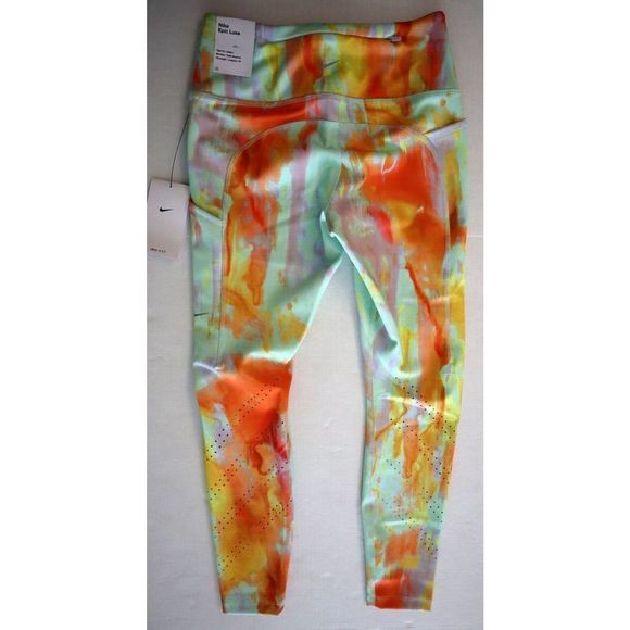 Nike DM7716 Women's Sz S Multicolor Epic Luxe Mid-Rise 7/8 Running Tights $110 - Picture 2 of 15
